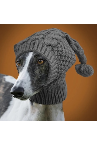 Elmpaly Gri M Boyutlu Sevimli Evcil Hayvan Şapkası Yünlü Ve Rahat