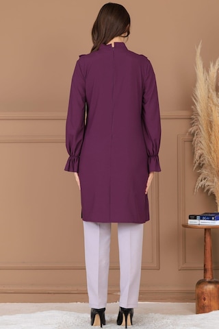 Asel Tunik Pantolon İkili Tesettür Takım Mürdüm Mürdüm