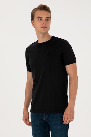 U.S. Polo Assn. Erkek Regular Fit Siyah Bisiklet Yaka Tişört 50300815-VR046