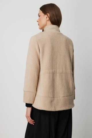 On Fashion Kadın Beli Bağcıklı Dik Yaka Vizon Mont 66721 Vizon