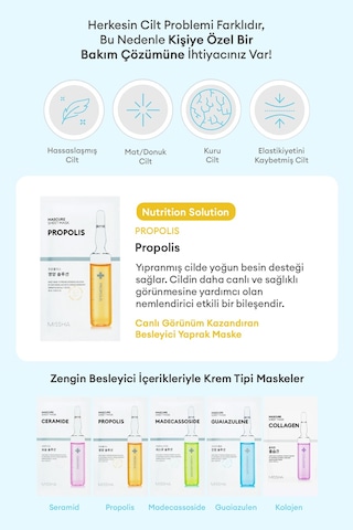 Missha Yoğun Besleyici Propolis Yaprak Maske 1 Adet Mascure Nutrition Solution Sheet Mask