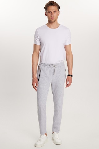 Tudors Unisex Standart Fit Pamuklu 2 İplik Fermuar Cepli Beli Lastikli Bağlamalı Düz Paça Gri Eşofman Altı-34052 gri