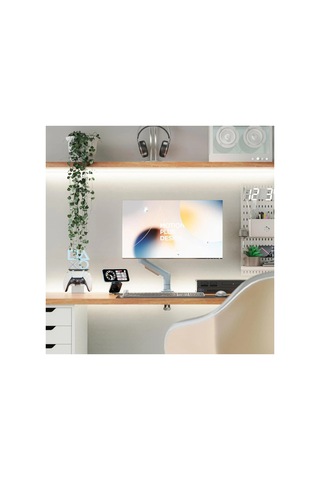 North Bayou Nb F80-xe Beyaz Tek Kol Amortisörlü Monitör Tutucu 17"-30" Ekran