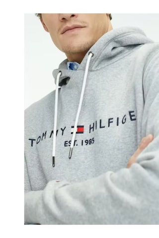 Tommy Hilfiger Kapşonlu Sweatshirt Gri