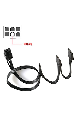 6 Pin Modüler Power Supply Kablosu 6 Pin 4x Sata Kablo 85 Cm 6 Pin 4 Adet Sata Modüler Power Kablosu