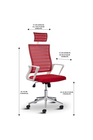 Ceo Ergonomik Ofis Koltuğu, Başlıklı, Fileli, Metal Ayaklı, Çalışma Sandalyesi Çok Renkli