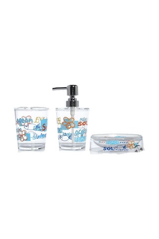 DENİZ DESEN 3 LÜ BANYO SETİ AKRİLİK Şeffaf