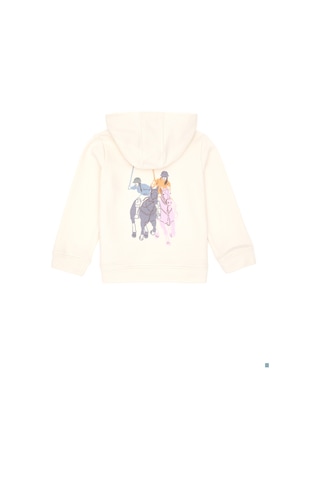 U.S. Polo Assn. Kız Çocuk Krem Kapüşonlu Sweatshirt 50290725-VR071