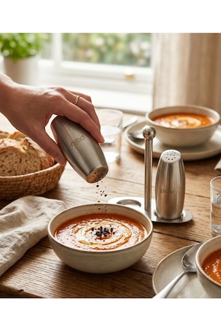 Palu Gastro Standlı Tuzluk Ve Biberlik Seti, Paslanmaz Çelik, Metalik Gümüş, 100 Ml Diğer
