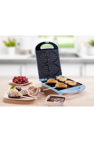 Bestron Saplı Kalp Waffle'lar Için Waffle Makinesi Mutfak Ekipmanları Mavi 189436778
