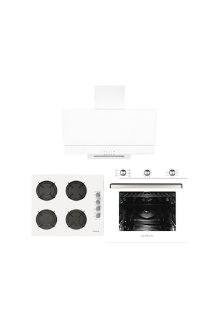 Alveus Gardenya MFA 614 - GLS 640 - F17 Beyaz Ankastre Set