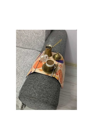 Ahşap Katlanabilir Koltuk Kolçak Tepsisi - Esnek Yan Sehpa Ve Bardak Altlığı - Koltuk Düzenleyici Kabak
