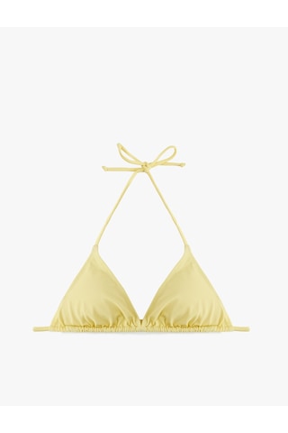 Koton Boyundan Bağlamalı Üçgen Bikini Üstü Sarı 6sak10002mm