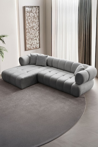 Petra Modern Köşe Koltuk Takımı Gri