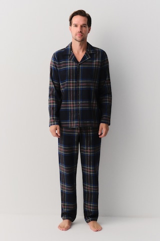 Suwen Matthew Erkek Maskülen Pijama Takımı Sh26300660b1352 Lacivert Ekose