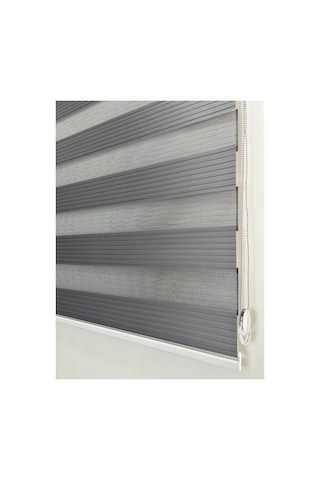 Binbirperde Gri Pileli Zebra Stor Perde Ev/ofis Perdesi Aluminyum Sistem