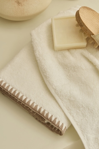 Kaşmir Home Pure 2'li Midye Dikişili Yüz Havlusu Bej Bej