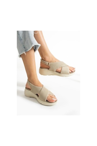 Papuçcity 02790 Orto Pedik Günlük Kadın Triko Sandalet 001