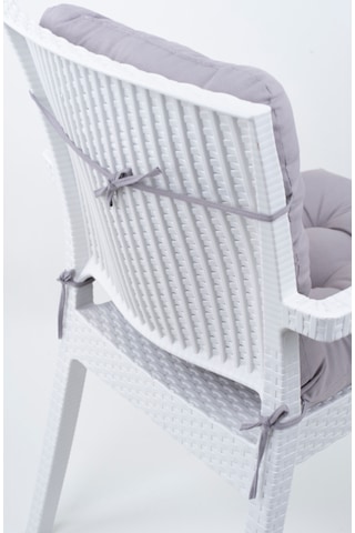 Altınpamuk Neva Pofidik Özel Dikişli Bağcıklı Arkalıklı Sandalye Minderi 44x88 CM Gri