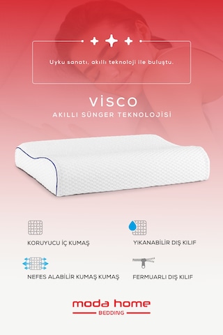 Visco Boyun Destekli Yastık Beyaz