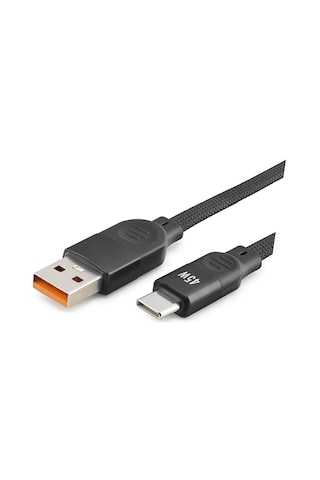 Usb Type-c Şarj Ve Data Kablosu 45w 1 M Örgülü Siyah Nd1102 Evimdeyokyok