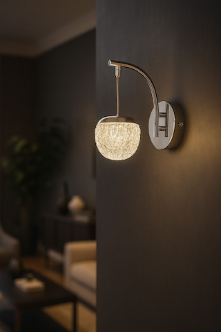 Milly Aplik 3 Renk Ledli Sarı-beyaz-gün Işığı Modern Akrilik Duvar Apliği -krom Krom