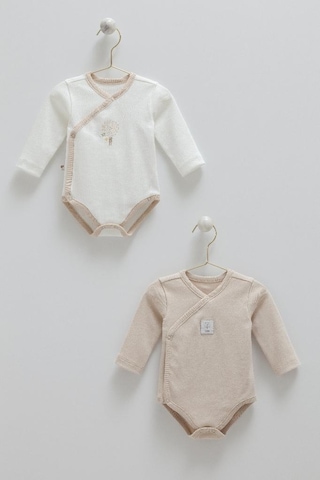 Caramell %100 Pamuk Hello Forest 2'li Bebek Body Crml.be1954 Bej