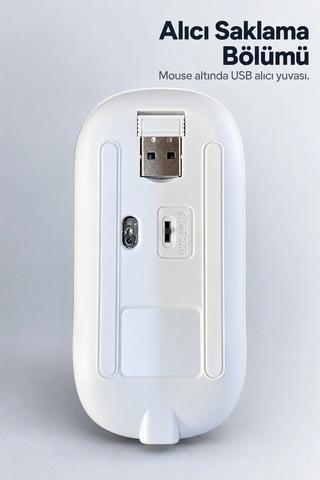 Kargo Beyaz Klavye Mouse Seti Usb Alıcılı Kablosuz Bağlantı Najmaddin