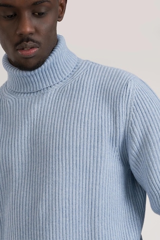 Regular Kesim Kalın Örgülü Yünlü Tam Balıkçı Triko Kazak Mavi