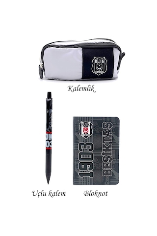 Beşiktaş Kalemlik Set 2 Bölmeli Ahşap Kutulu 2'li Set