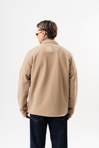 Respire Erkek Zip Oversize Polar Ceket Bej
