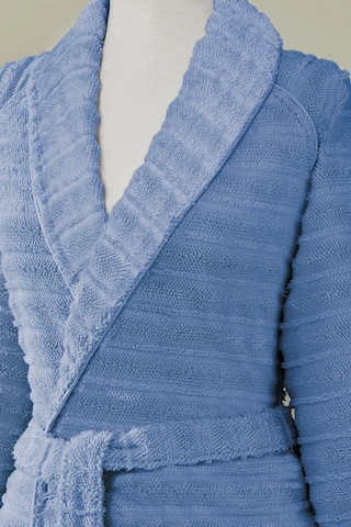 Sadem Organik Linden Şal Yaka Bornoz Mavi