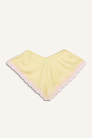 Defacto Dantelli Şort Pijama Altı H1353ax26smyl83 Sarı-yl83