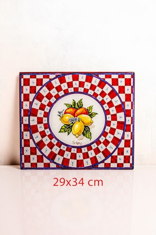 Snippy Amalfi - Cam Kesme Tahtası Cam Kesim Panosu Dekoratf Cam Kesim Tablası 29 X 34 Cm Çok Renkli