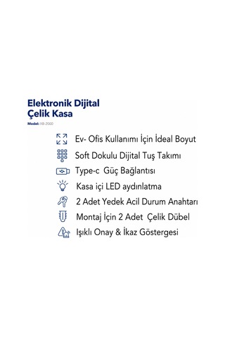 X-bay Dijital Çelik Kasa Küçük Boy
