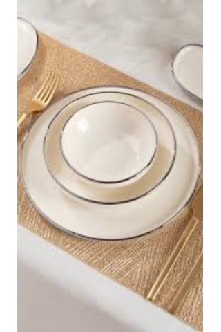 Bernardo Smooth Capel Platin 12 Kişilik 55 Parça Yemek Takımı Krem