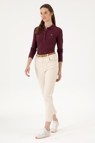 U.S. Polo Assn. Kadın Bordo Basic Polo Yaka Sweatshırt 50313593-VR177
