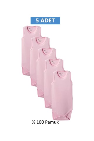 Gaye Bebe Pembe Askılı Body Zıbın 2-7 Yaş Çocuklar İçin 5 Adet Alttan Çıtçıtlı Özel Gereksinimli Çok Renkli