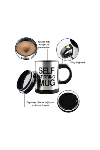 Karıştırıcı Özellikli Mikser Kupa Bardak Kompakt Taşınabilir Mug Diğer