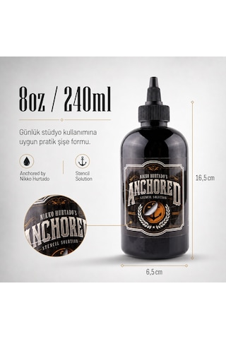 Anchored By Nikko Hurtado Stencil Solution Dövme Transfer Sıvısı 8oz - 240ml
