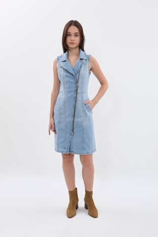 Banny Jeans Kadın Açık Mavi Fermuarlı Jean Elbise Açık Mavi