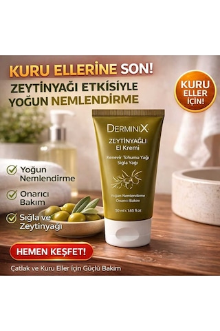 Zeytinyağlı El Kremi 50 Ml Yoğun Nemlendirici, Onarıcı Bakım, Kuru Eller İçin