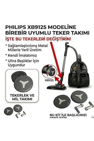 Philips Marathon Ultimate Xb9125/07 Emici Başlık Teker Takımı 1 Takım 2 Adet