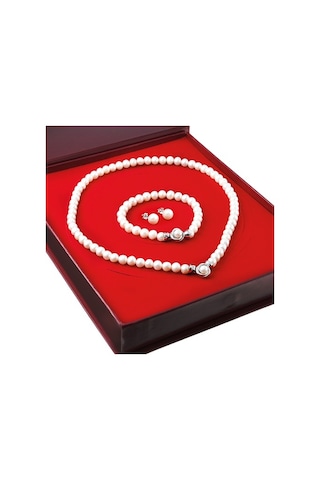 Chavin Inci Küçük Broş Gümüş Kolye Bileklik Küpe Takımı Set Ds48