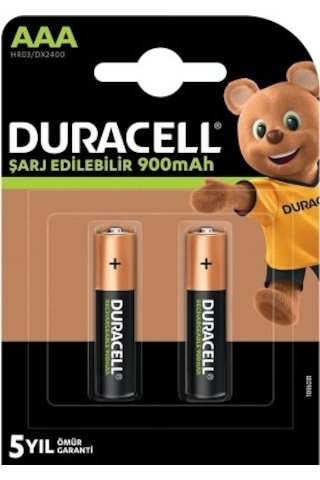 Duracell HR6/DX1500 2500 mAh AA Şarjlı Kalem Pil 2'li + Duracell HR03/DX2400 900 mAh AAA Şarjlı İnce Pil 2'li