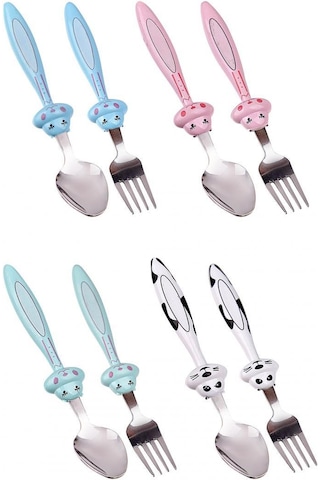 Bebek Çatal Kaşık Seti - 18 Cm Çok Renkli