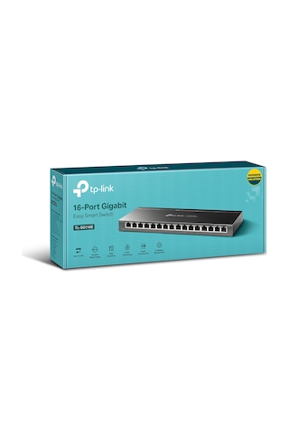 Tp-link Tl-sg116e 16 Bağlantı Noktalı Gigabit Kolay Akıllı Yönetilen Ağ Anahtarı Gigabit Rj45 Bağlantı Noktaları, Metal Gövde, Veri Trafiğini Optimize Eder, Igmp Gözetleme, Merkezi Yönetim, Enerji Tasarruflu Siyah Metalik