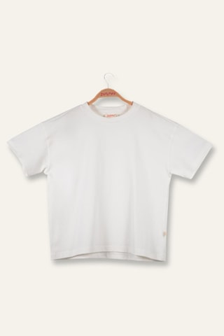 Unisex Çocuk Oversıze T-shirt - Ekru Ekru