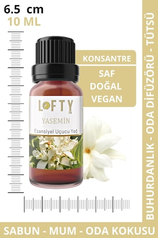 Lofty Yasemin Doğal Uçucu Yağ Saf Buhurdanlık Esansı Konsantre Oda Kokusu10 ML