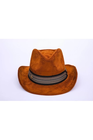 Twingold İsme Özel Süet Kovboy Fötr Şapka - Ab01007 - Taba Taba